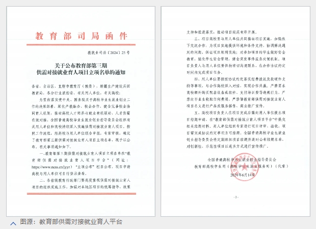 教育部供需對(duì)接就業(yè)育人平臺(tái)公示